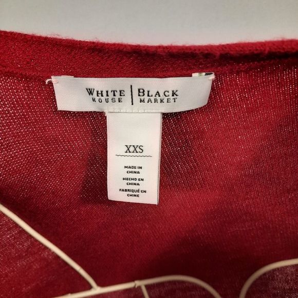 White House Black Market Red Long Sleeve Top - Picture 3 of 4